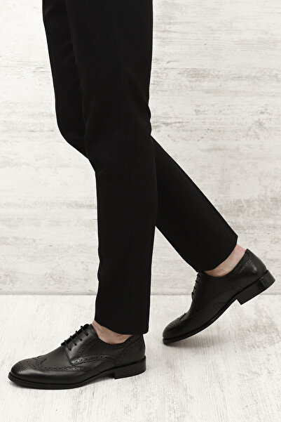 GÖNDERİ(R) Чоловічі чорні класичні туфлі з натуральної шкіри на шнурках