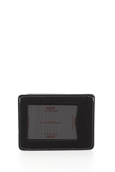 GÖNDERİ(R) Unisex Black to Anthracite Genuine Leather Card Holder
