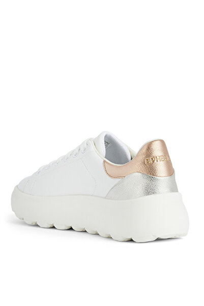 Geox Beyaz-Gümüş Kadın Deri Sneaker D SPHERICA EC4.1 C