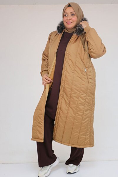 Eslina 33093 Огромно яке с качулка и капитонирана подплата - Taba