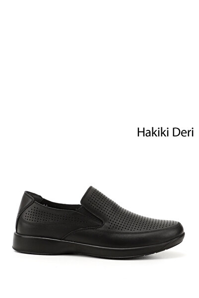 GÖNDERİ(R) Men's Black Genuine Leather Comfort Shoes