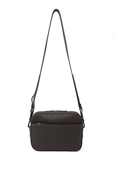 GÖNDERİ(R) Women's Brown Genuine Leather Long Strap Shoulder Bag