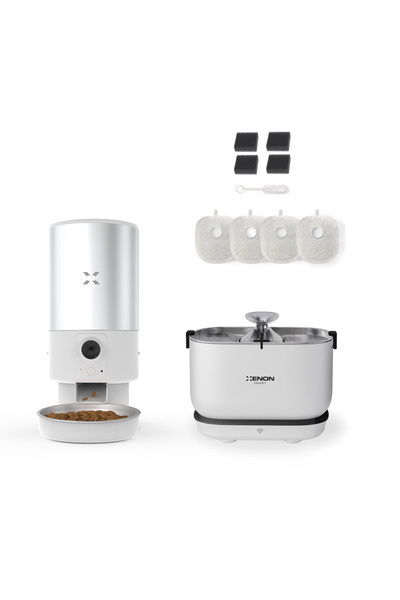 Xenon Smart Akıllı 5 lt Çelik Mama Kabı Akıllı Kablosuz Su Pınarı 4 adet Filt...