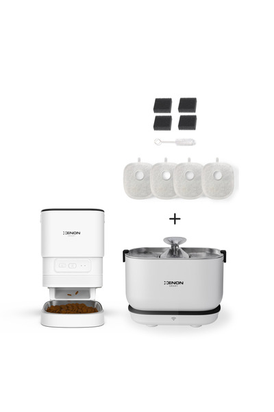 Xenon Smart Akıllı Çelik Kaseli Mama Kabı Akıllı Kablosuz Su Pınarı 4 Adet Fi...