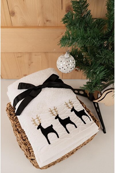 Baveno طقم مناشف هدايا من القطن مكون من قطعتين مقاس 45 × 70 سم مطرزة ومنقوشة