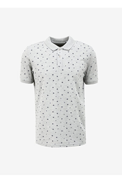 Lee Cooper Ανδρικό μπλουζάκι Polo Neck Grey Melange - 232 LCM 242034   ΝΟΥΑΝΤΙΑ