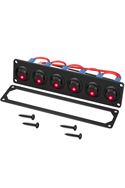 Choice لوحة مفاتيح حمراء DaierTek لوحة مفاتيح 6 Gang 12V لوحة مفاتيح LED هزاز...