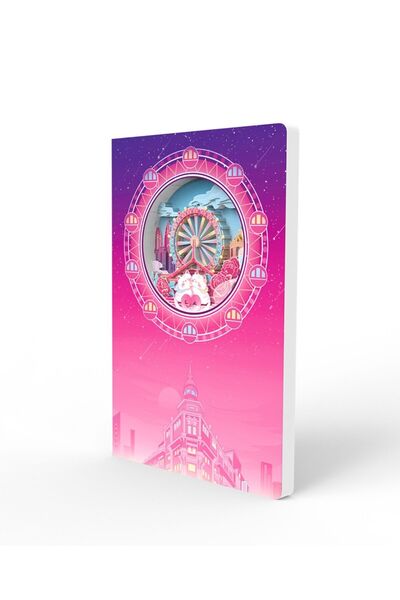 Ecrou Ferris Wheel Themed 3D Stereo Layered Carved Page Notebook Agenda Memo Pad 20.8 X 14 cm 120 Sheets