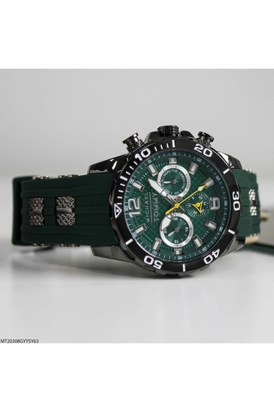 MICHAEL TOMMY MT20308GYYSY63 Silikon Kordonlu Erkek Kol Saati