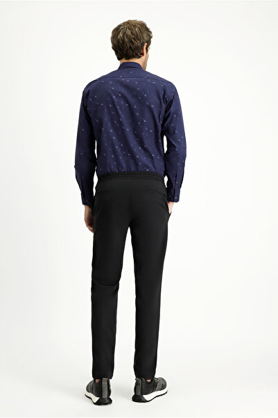 Kiğılı Techno-Line Slim Fit Dar Kesim Likralı Beli Lastikli İpli Klasik Kumaş Pantolon