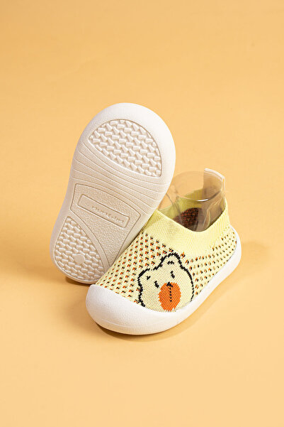 Mumenim Sakow Kids Baby Orthopedic Flexible, Comfortable Lightweight Non-Slip Sole Yellow First Step Sports Shoes