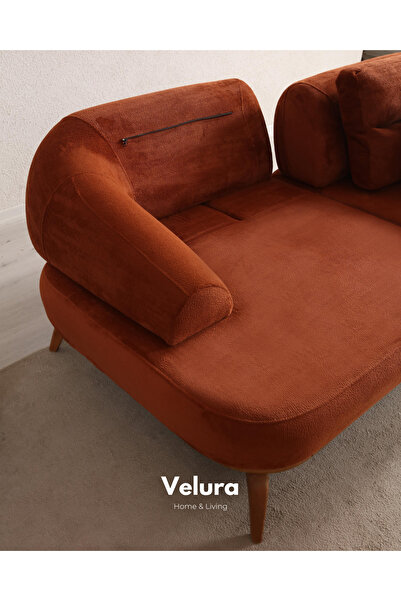 Velura Home & Living Vino Sırt Mekanizmalı 3 Adet Üçlü Kanepe & 3'lü Koltuk (3+3+3) - Bordo