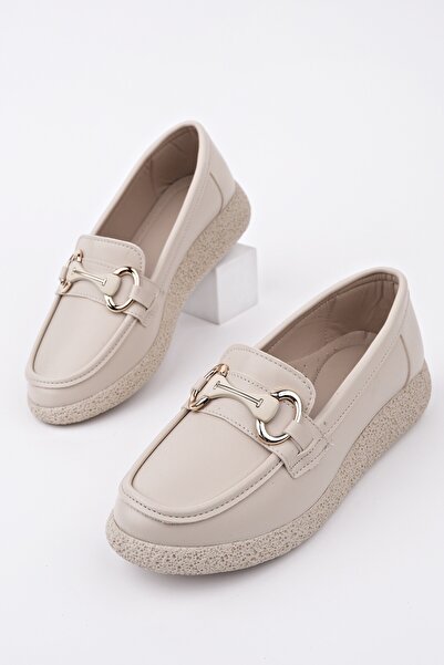 MUGGO Polara Thick Sole Buckle Detailed Women's Casual Loafer Shoes