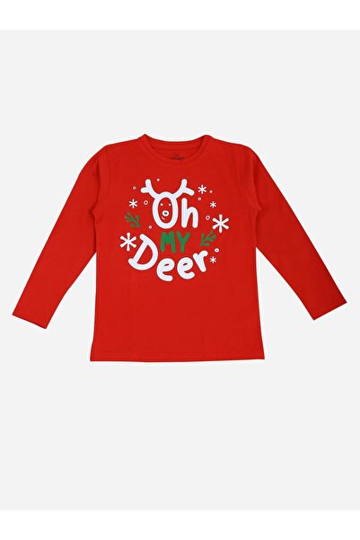 vitmo Girl / Boy's Long Sleeve Christmas Themed Cotton Pajama Set