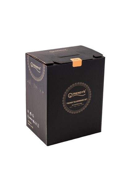 Trendy's Set tacamuri stainless stell, 24 piese, cu suport, TRENDY’S, rose-gold
