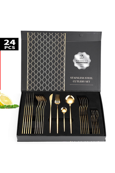 Trendy's Set of 24 tacamuri, stainless steel, TRENDY'S, gold