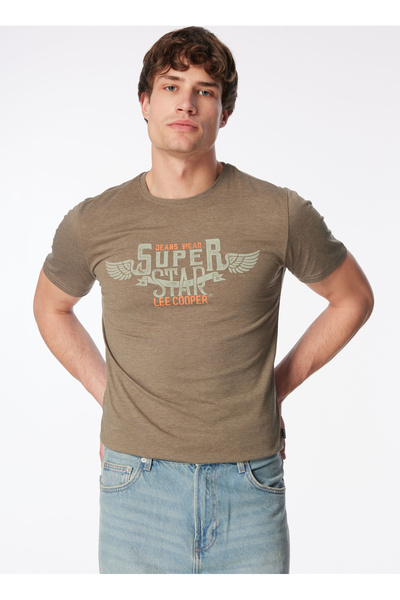 Lee Cooper Bisiklet Yaka Yeşil Melanj Erkek T-Shirt 232 LCM 242046 SERTIW YEŞ...