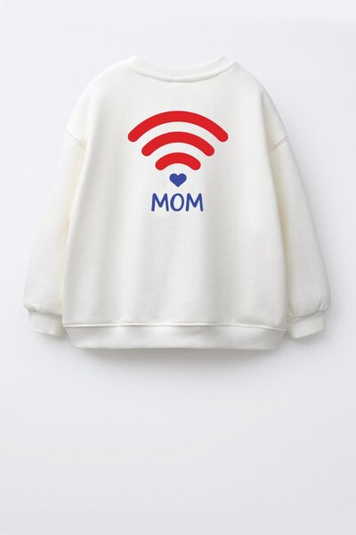 Monila Unisex Sırtı Baskılı 3 İplik Kumaş Pamuklu Sweatshirt