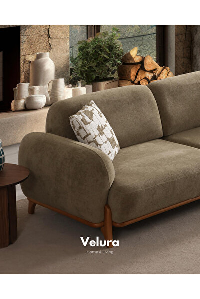 Velura Home & Living Vezir Sırt Mekanizmalı 3 Adet Üçlü Kanepe & 3'lü Koltuk (3+3+3) - Yeşil