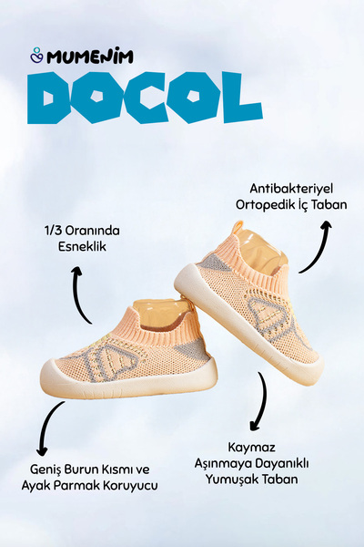 Mumenim Docol Girl's Baby Flexible, Comfortable Orthopedic Sole Pink Daily First Step Shoes and Children's Sneaker