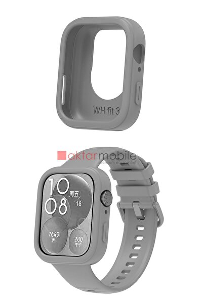 AktarMobile Huawei Watch Fit 3 uyumlu Kasa Koruyucu Silikon Gövde Koruma Darb...