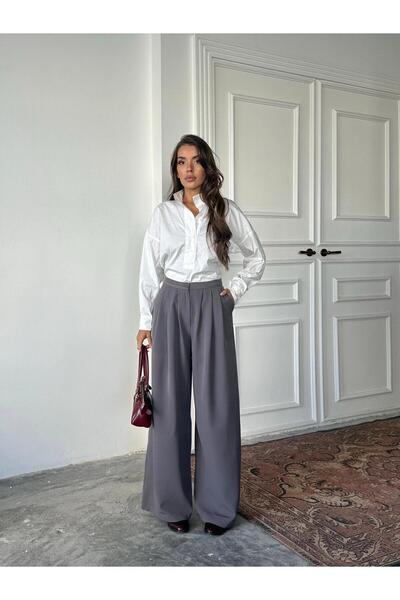 mydukkan.co Nadia Pileli Pantolon Füme