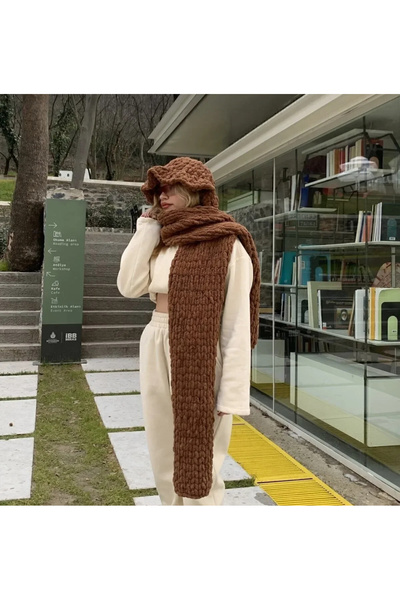 AidaAstrid Şapka Puffy Bere atkı set halinde istenilen renk seçeneği