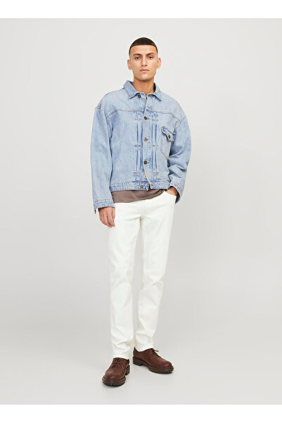 Jack & Jones Jjiglenn Jjevan Cj 977 Sn Slim Fit Low Waist White Men's Denim Pants