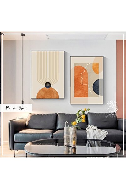 Tablomtr Metal Çerçeveli Gerçek Camlı Tablo Italo 2 Li Set