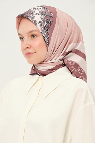 Madame Polo وشاح منقوش من قماش التويل غير قابل للانزلاق ومقاوم للتجعد باللون ...