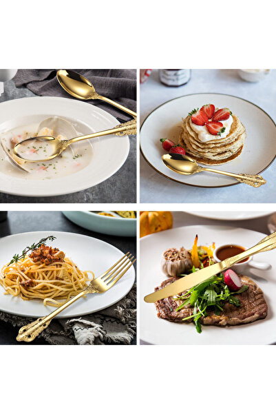 Trendy's Set of 4 retro cutlery, TRENDY S, gold