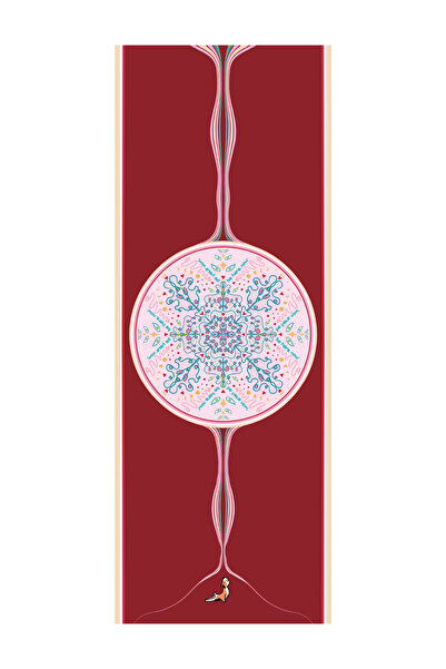 PETARYA Mandala Serisi 4.1 mm Kaydırmaz Kauçuk Taban Yoga Matı Pilates Minder...