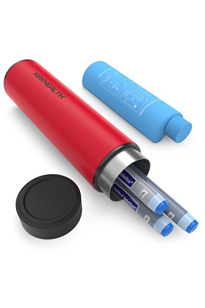 DISONCARE Portable Insulin Thermos, Capacity 2-3 Pens, KEKHEALT ODYSSEY COMPACT, Rescue Red
