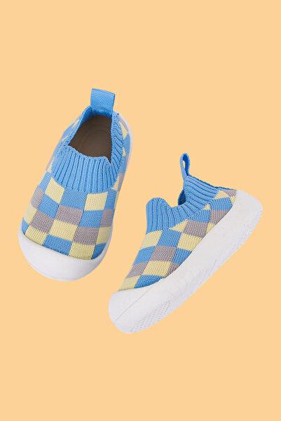 Mumenim Guula Fan Baby Kids Blue-Yellow Flexible, Comfortable Non-Slip Orthopedic Sole First Step Sports Shoes