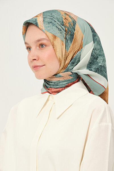 Madame Polo Eșarfă din raion cu model anti-alunecare 90x90 cm violet