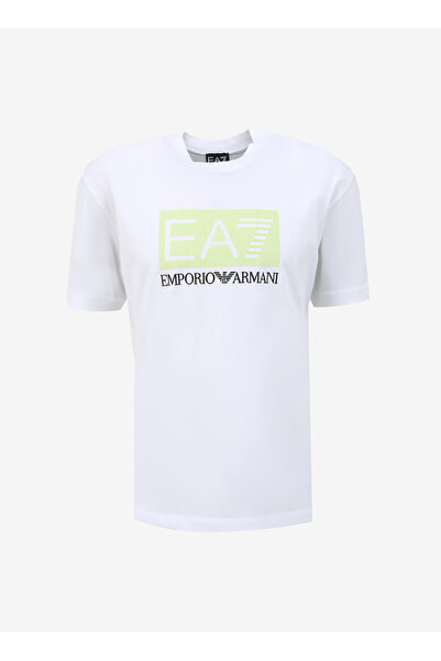 EA7 Bisiklet Yaka Beyaz Erkek T-Shirt 3DPT40PJFBZ
