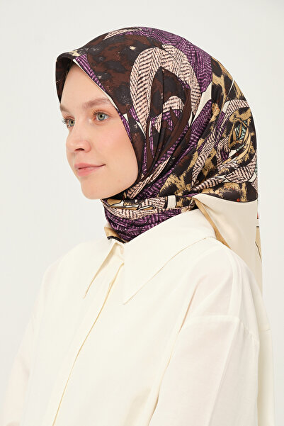 Madame Polo وشاح تريند من الرايون متعدد الألوان بنقشة لا تتجعد مقاس 90x90 سم