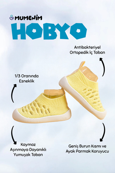 Mumenim Hobyo Unisex Kids & Baby Flexible, Non-Slip Orthopedic Sole Yellow First Step Shoes