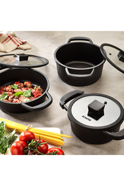 Schafer Hektor 3-piece cast iron pot set 6 pieces - black