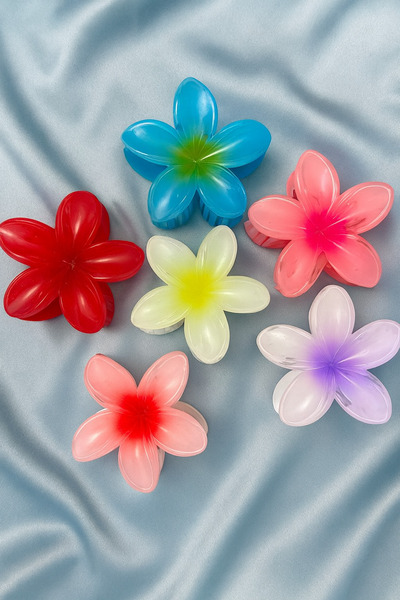 ŞEHRAZAT HANDMADE TASARIM BÜYÜK BOY LOTUS ÇİÇEĞİ MAT EBRULİ RENKLİ MANDAL SAÇ...