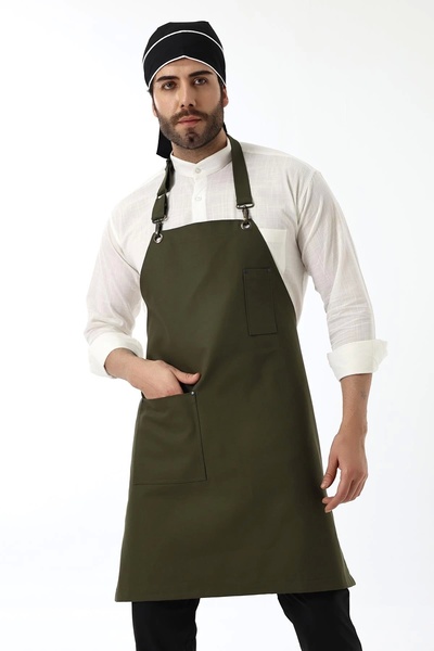 Bilenn Tekstil مريلة باريستا بجيب واحد - أخضر