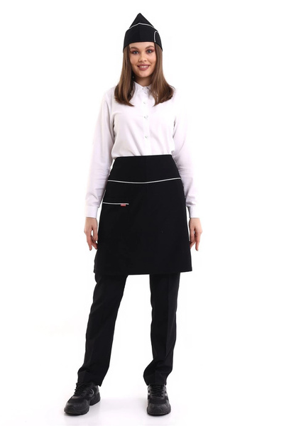 Bilenn Tekstil الأنابيب باللونين الأبيض والأسود - مريلة الخصر