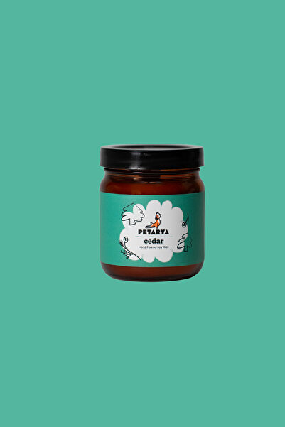 Cedar Scented Decorative Scented Candle (Soy Wax) Amber Bottle Bamboo Wick