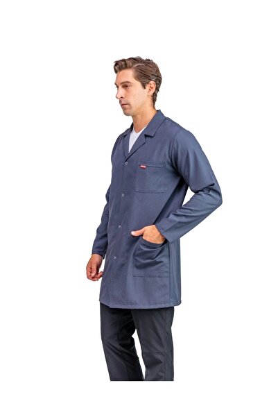 Bilenn Tekstil Doctor Teacher Men's Apron Intermediate Size Jacket Collar - 51 Smoked