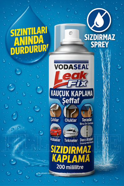 ellante VODASEAL Leak Fix Şeffaf Kauçuk Kaplama Sprey 200 ml – Sızdırmaz Kapl...