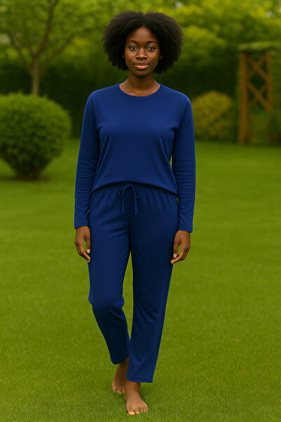 ModaLeaf Saks Color Long Sleeve Pajama Set