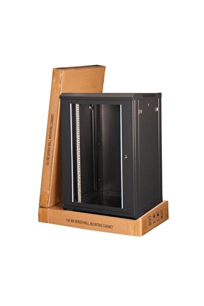 Lande - خزانة رف مثبتة على الحائط مقاس 15U مقاس 19 بوصة - العرض: 600 مم |   ا...