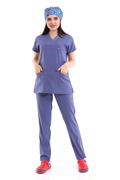 Bilenn Tekstil بدلة Bflex للجنسين بأكمام الخفافيش من الليكرا - 6432 أزرق نيلي