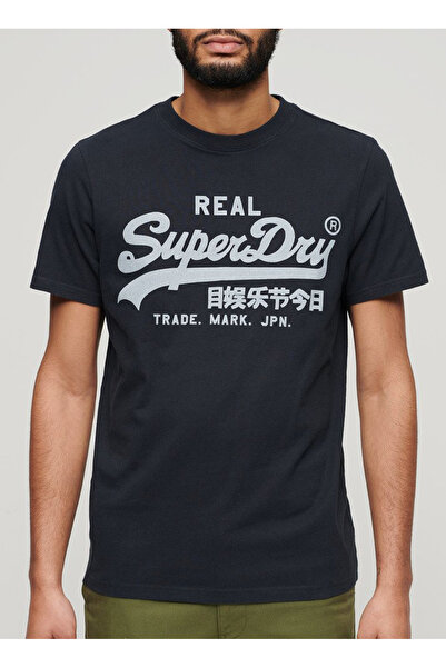 SUPERDRY Bisiklet Yaka Baskılı Lacivert Erkek T-Shirt M1011472A98T_VINTAGE VL TEE