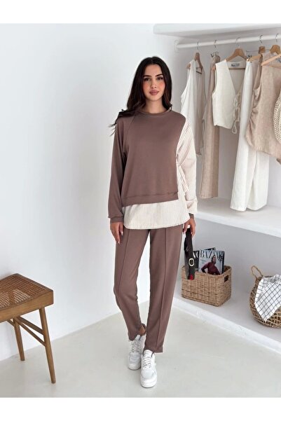 Silerra Set dublu pentru femei, cu detaliu în dungi, cu legături laterale